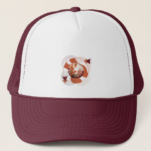 Harmonious Orange Blossom Circles Trucker Hat