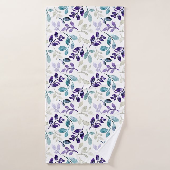 Harmonious Watercolor Leaves Design  Bath Towel Set (Bath Towel)