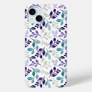 Harmonious Watercolor Leaves Design iPhone 15 Mini Case