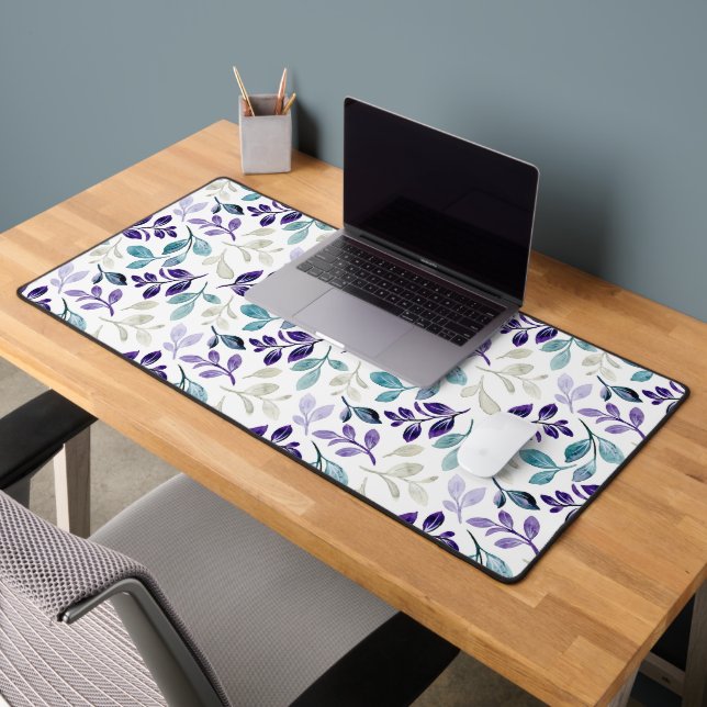  Harmonious Watercolor Leaves Design  Desk Mat (Office 2)