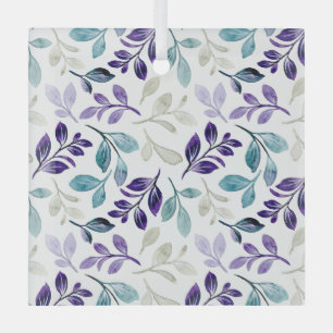  Harmonious Watercolor Leaves Design  Glass Tree Decoration