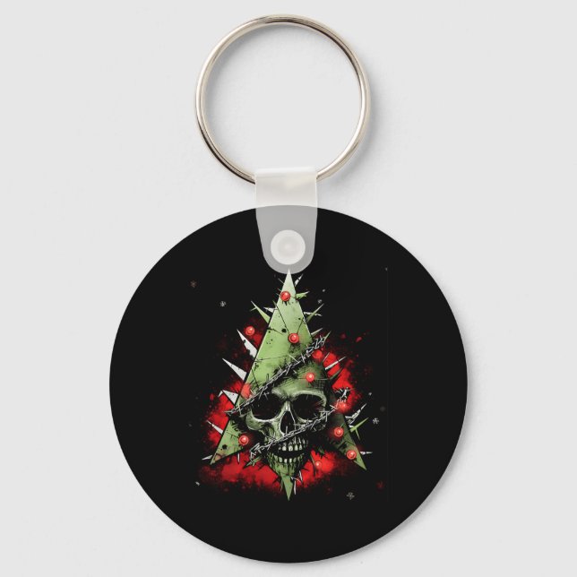 Harmonising Contrasts Christmas Tree Meets Punk-Ro Key Ring (Front)