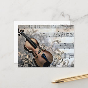 Harmonising Technology, musical illustration, Postcard