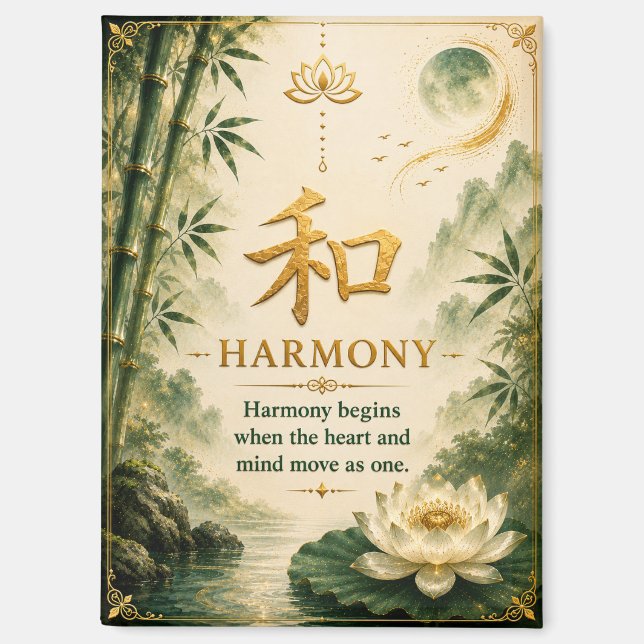 Harmony (和) Chinese Character Magnet (Front)