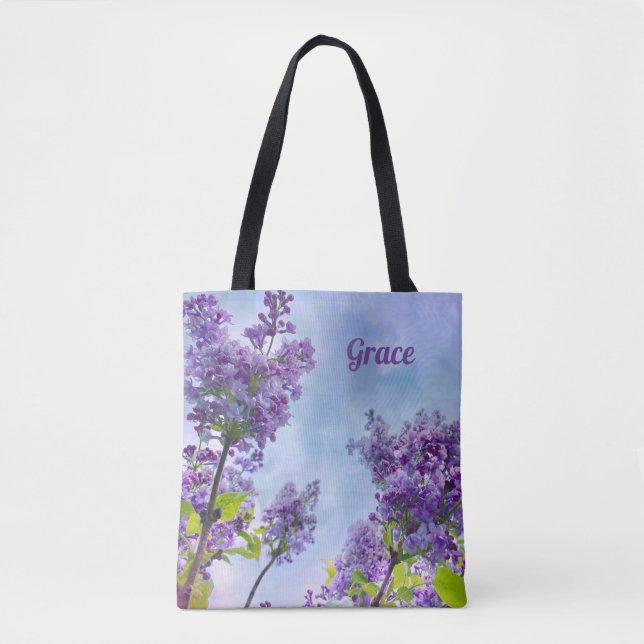 Harmony And Grace Inspirational Lilac Tote Bag (Front)