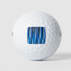 Harmony and Peace Blue Striped Abstract Pattern Golf Balls