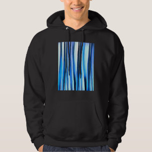 Harmony And Peace Blue Striped Abstract Pattern Hoodie