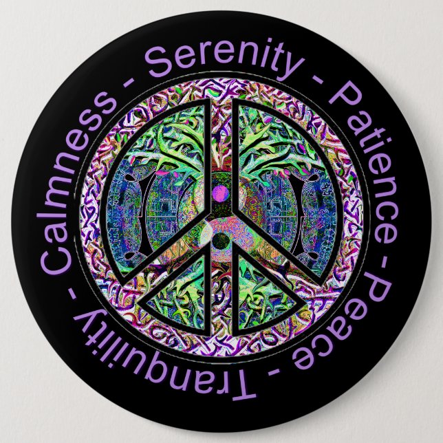 Harmony, Balance, Oneness Peace Symbol 6 Cm Round Badge (Front)
