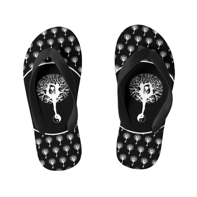 Harmony & Balance  Yin Yang Tree of Life Kid's Thongs (Footbed)