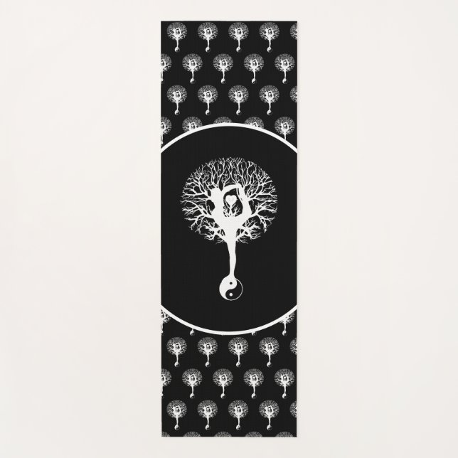 Harmony & Balance  Yin Yang Tree of Life Yoga Mat (Front)