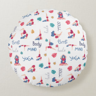 Harmony & Balance - Yoga Themed Round Cushion