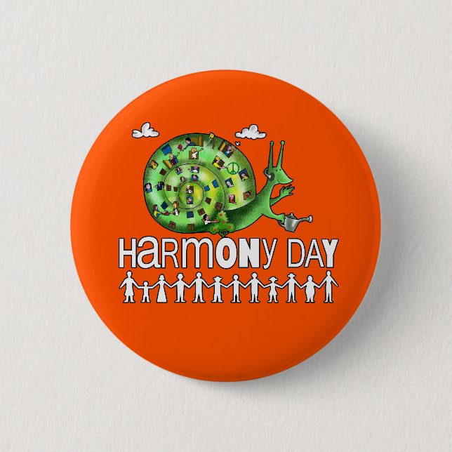harmony day 6 cm round badge (Front)