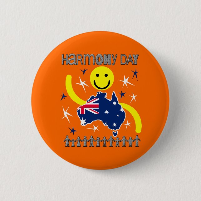 Harmony Day Australia  6 Cm Round Badge (Front)