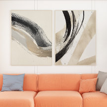 Harmony Duo - Abstract Ink Pair - Wall Art Set