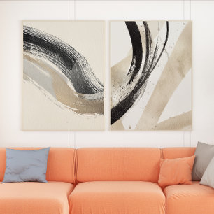 Harmony Duo - Abstract Ink Pair - Wall Art Set