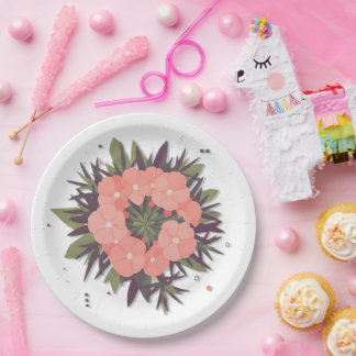 harmony flower paper plate