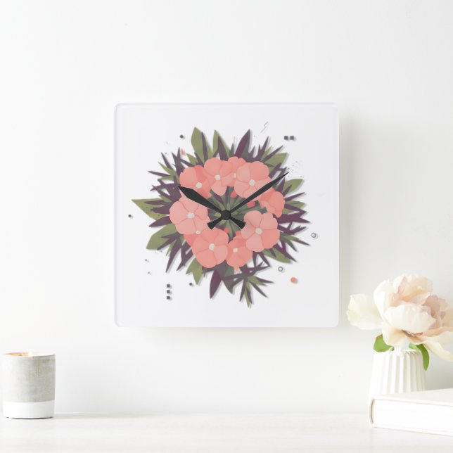 harmony flower square wall clock (Home)
