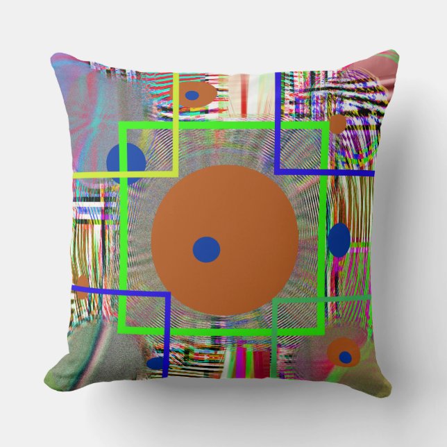 Harmony Geometry — Vibrant Folk-Art Watercolor  Cushion (Front)