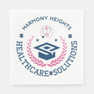 Harmony Heights Healthcare Solutions Company Logo Napkin