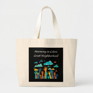 "Harmony in colours: Great neighbourhood" social Large Tote Bag