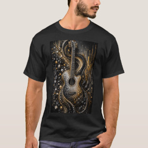 Harmony in Fragments 3D Micro Mosaic Guitar T-Shirt