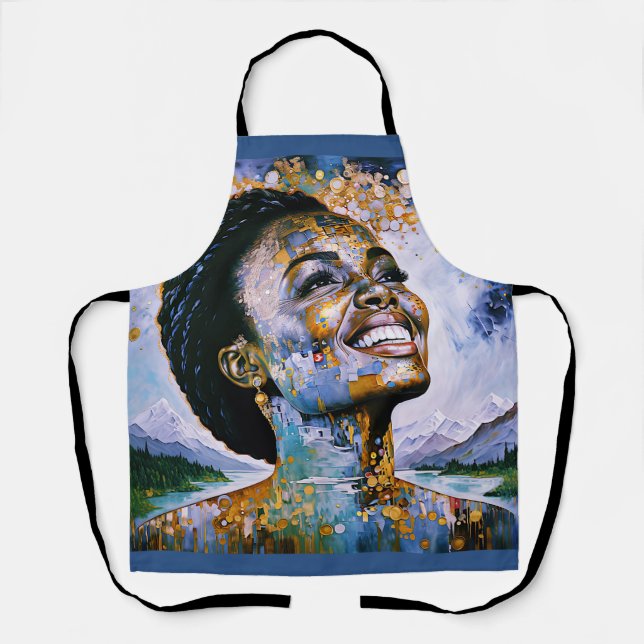 "Harmony in Gold and Sky"      Apron (Front)