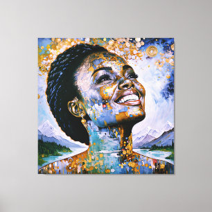 "Harmony in Gold and Sky" Canvas Print