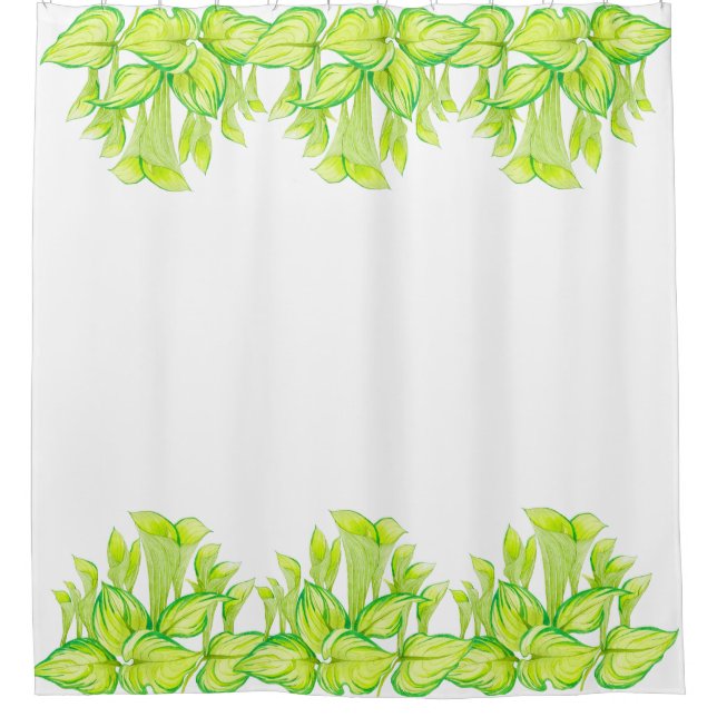 'Harmony in Green' on a Shower Curtain (Front)