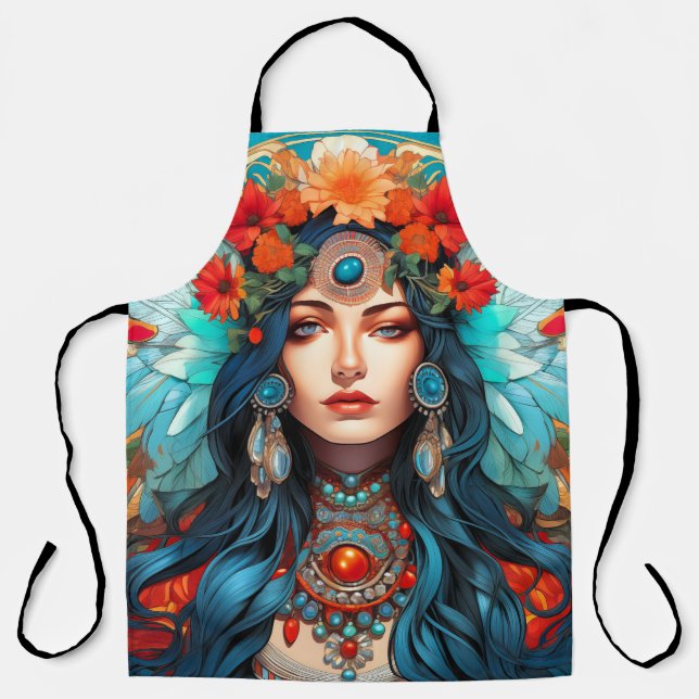 Harmony in Heritage - Art Nouveau Design Apron (Front)