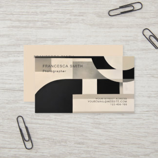 Harmony in Shades: Abstract Composition of B & w Business Card