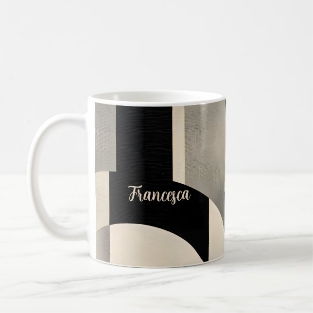 Harmony in Shades: Abstract Composition of B & w Coffee Mug (Left)
