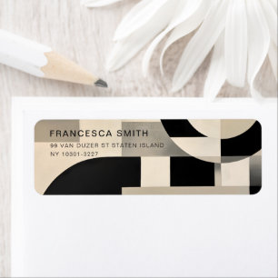 Harmony in Shades: Abstract Composition of B & w Return Address Label