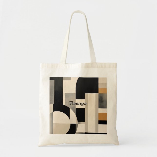 Harmony in Shades: Abstract Composition of B & w Tote Bag (Front)