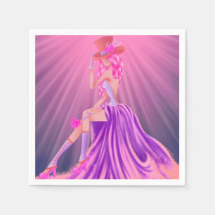"Harmony in Stardust" A Glamorous Steampunk Queen Napkin