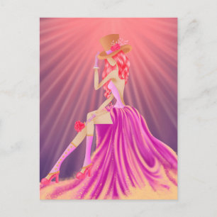 "Harmony in Stardust" A Glamorous Steampunk Queen Postcard
