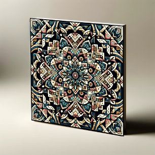 Harmony in Symmetry: A Geometric Masterpiece Ceramic Tile