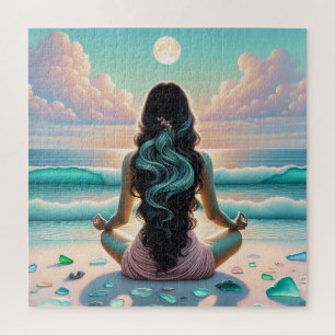 Harmony Meditation on Beach Jigsaw Puzzle