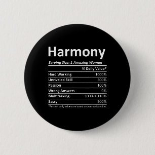 Harmony Nutrition Personalised Name Funny Christma 6 Cm Round Badge