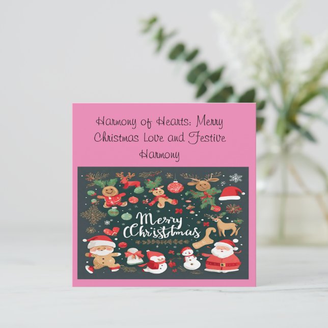 Harmony of Hearts: Merry Christmas Love  Festive  Invitation (Standing Front)