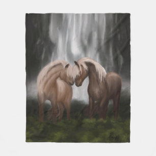 Harmony of Horses: Icelandic Serenity Fleece Blanket