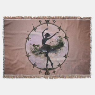 Harmony of Movement The ballerina in the starlight Throw Blanket