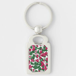 harmony of pink and white flowers key ring