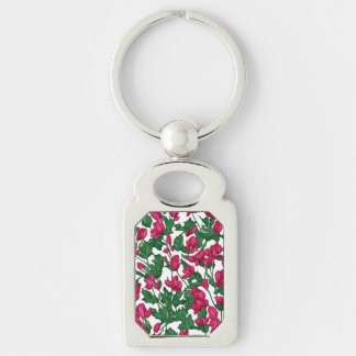 harmony of pink and white flowers key ring