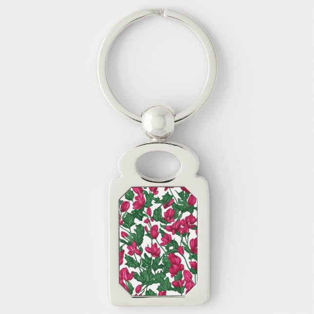 harmony of pink and white flowers key ring (Front)