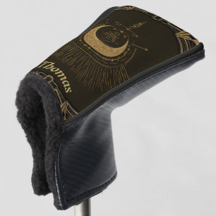 Harmony of the elements: moon, gold and geometry.  golf head cover