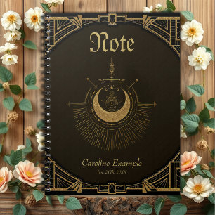 Harmony of the elements: moon, gold and geometry. notebook
