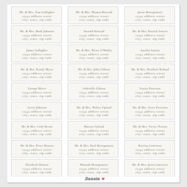 HARMONY | Olive Green Guest Address Labels (Sheet)