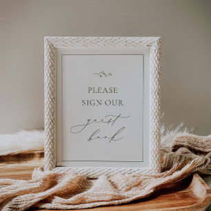 HARMONY Olive Green Guest Book Sign