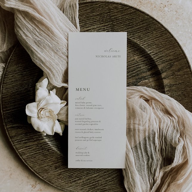 HARMONY Olive Green Place Card Menu (Creator Uploaded)
