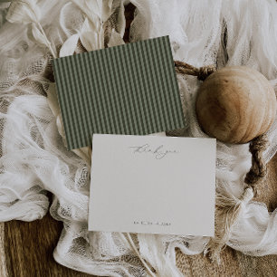 HARMONY Olive Green Thank Note Card